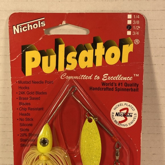 Nichols Lures Pulsator Spinnerbait 1/2oz‎ 24K Gold Plated Metal Flake Chartreuse - Picture 2 of 5